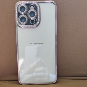 iPhone 14 Pro Max Case - Pink and Silver
